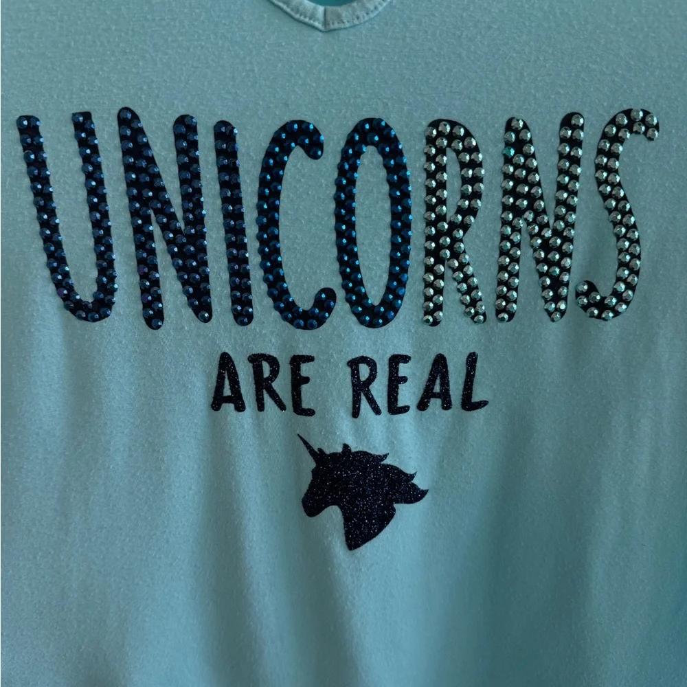 Justice Unicorns Blue Girls Long Sleeve Top Size 12